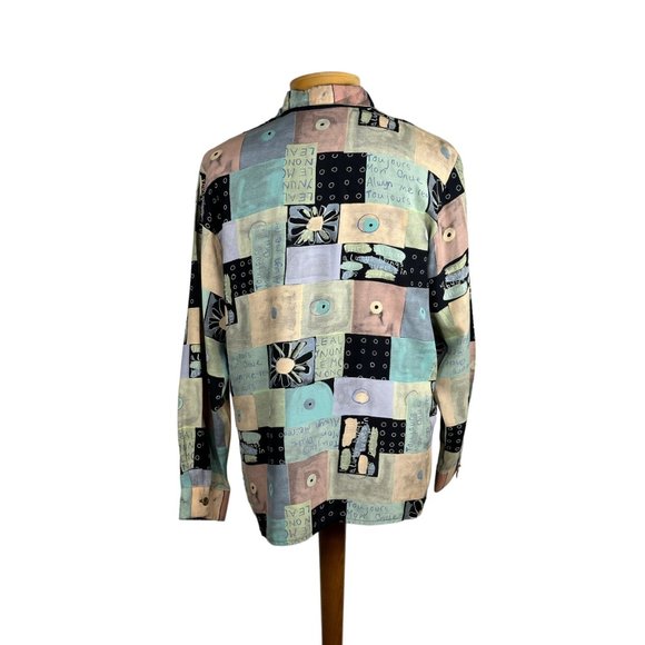 1980s/1990s art to wear abstract shirt by St. Germaine Size L - Picture 3 of 8
